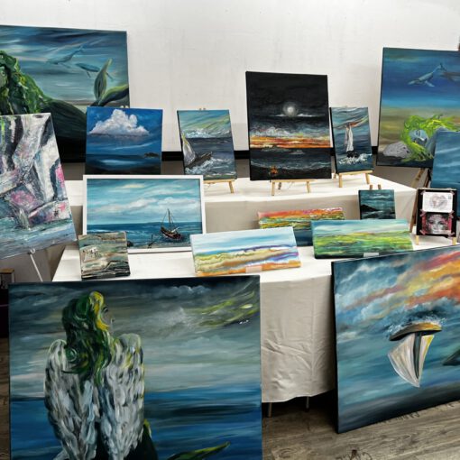 Stellprobe im Atelier fürs Weinfest 2025